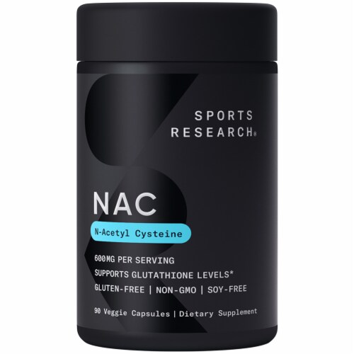 Sports Research NAC - N-Acetyl-L-Cysteine 600mg (90 veggie capsules ...