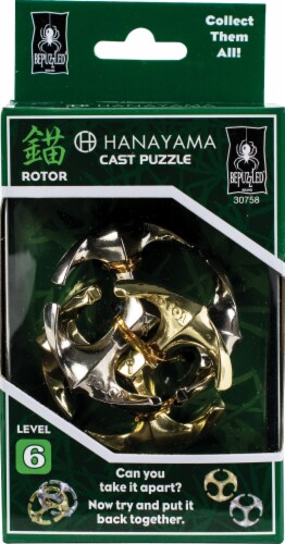 Hanayama Rotor Level 6 Cast Puzzle Perspective: front