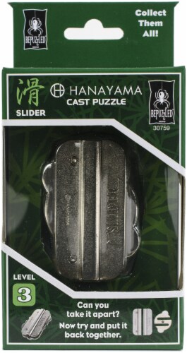 Hanayama Slider Level 3 Cast Puzzle Perspective: front