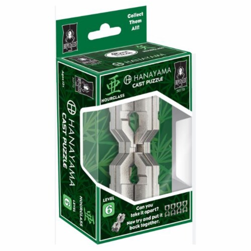 University Games Hanayama Hourglass Level 6 Novelties Puzzle Perspective: front