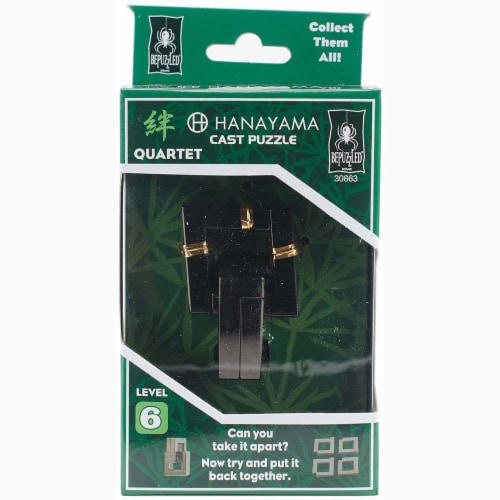 Hanayama Level 6 Quartet Cast Puzzle Perspective: front