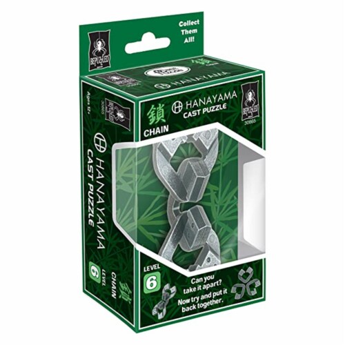 BePuzzled Level 6 Chain Hanayama Cast Puzzle Perspective: front
