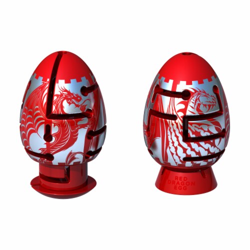 BePuzzled Smart Egg 2 Layer Red Dragon Labyrinth Puzzle Perspective: front