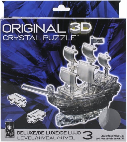 BePuzzled 3D Pirate Ship Crystal Puzzle Perspective: front