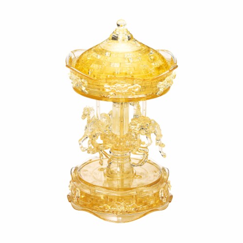 BePuzzled 3D Crystal Puzzle Carousel - Gold Perspective: front