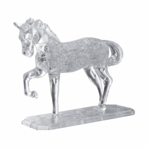 BePuzzled 3D Crystal Puzzle Horse - White Perspective: front