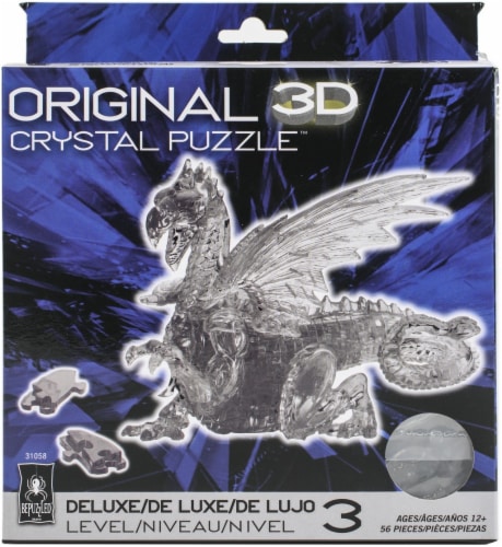BePuzzled 3D Dragon Crystal Puzzle - Black Perspective: front