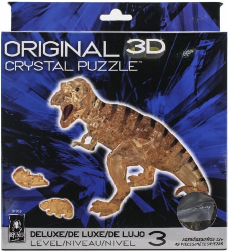 BePuzzled 3D Crystal Puzzle T-Rex - Brown Perspective: front