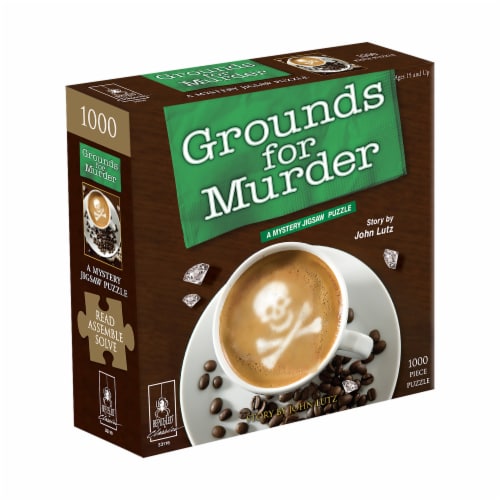 BePuzzled Grounds for Murder Classic Mystery Jigsaw Puzzle Perspective: front