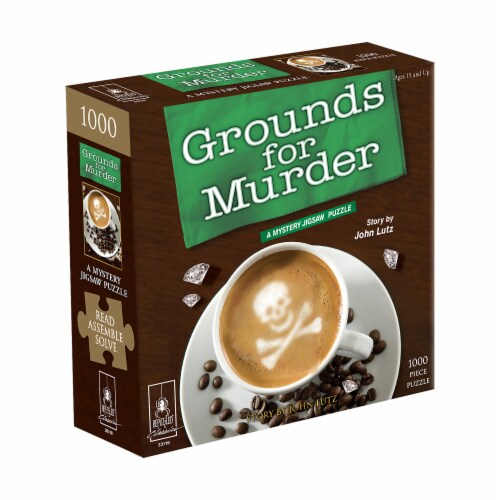 BePuzzled Grounds for Murder Classic Mystery Jigsaw Puzzle Perspective: front