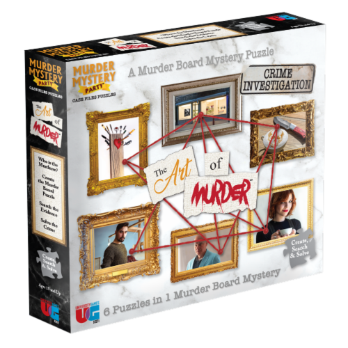 University Games Murder Mystery Party The Art of Murder Board Mystery Puzzle Perspective: front
