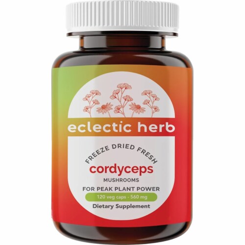 Eclectic Herb Cordyceps Fresh Freeze-Dried 120 Veg Caps Perspective: front