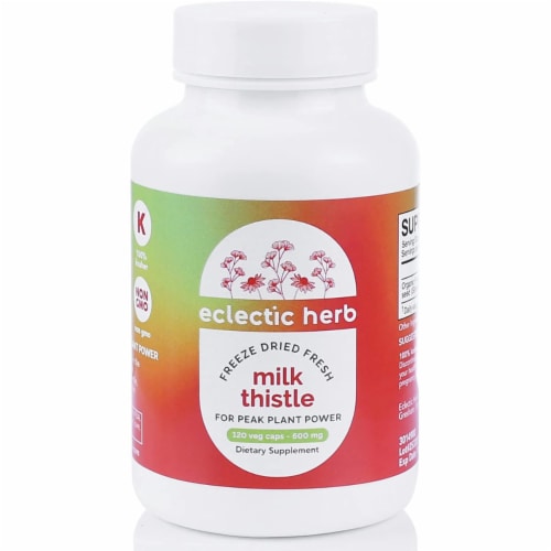 Eclectic Institute Milk Thistle Veg Caps 600 mg Perspective: front