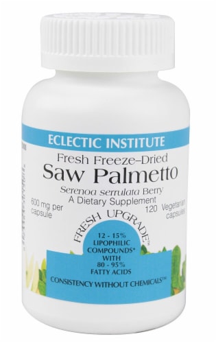 Eclectic Institute Saw Palmetto Vegetarian Capsules 600 mg Perspective: front