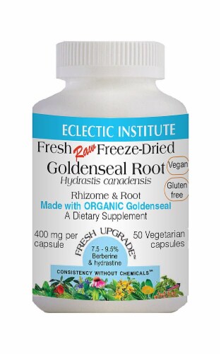 Eclectic Institute Goldenseal Root Vegetarian Capsules 400 mg Perspective: front