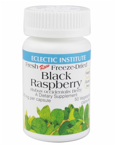 Eclectic Institute Black Raspberry Vegetarian Capsules 300 mg Perspective: front