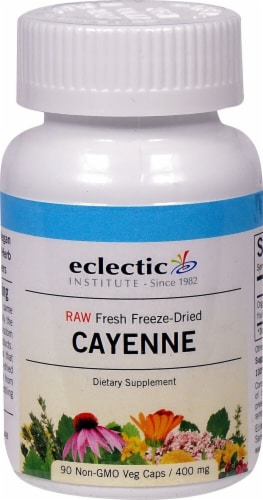 Eclectic Institute Raw Cayenne Veg Caps 400 mg Perspective: front