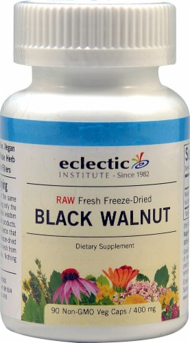 Eclectic Institute Black Walnut Veg Caps 400 mg Perspective: front
