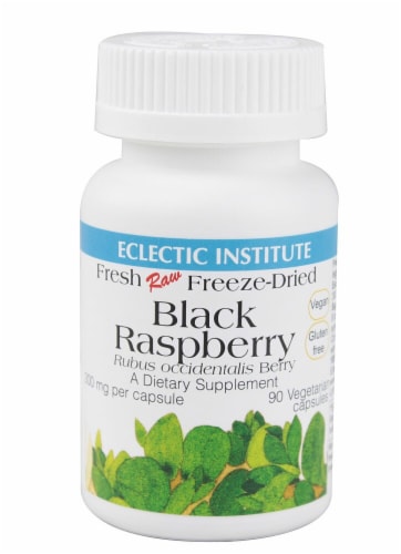 Eclectic Institute Raw Black Raspberry Veg Caps 300 mg Perspective: front