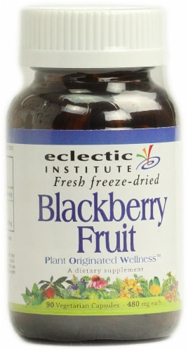 Eclectic Institute Blackberry Fruit Vegetarian Capsules 480 mg Perspective: front