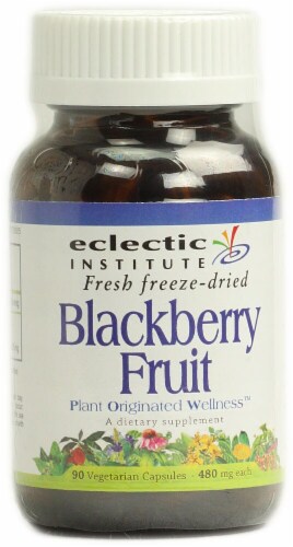 Eclectic Institute Blackberry Fruit Vegetarian Capsules 480 mg Perspective: front