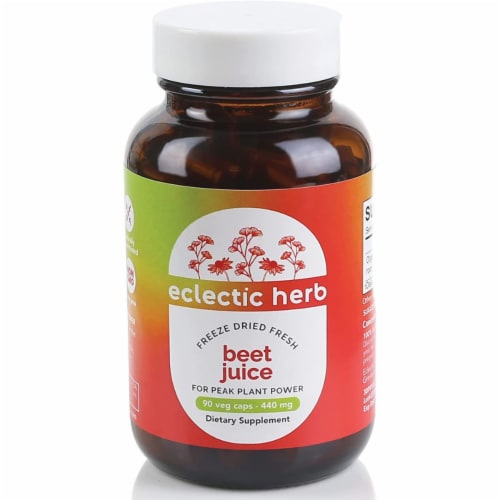 Eclectic Herb Freeze-Dried Fresh Beet Juice 440 mg 90 Veg Caps Perspective: front
