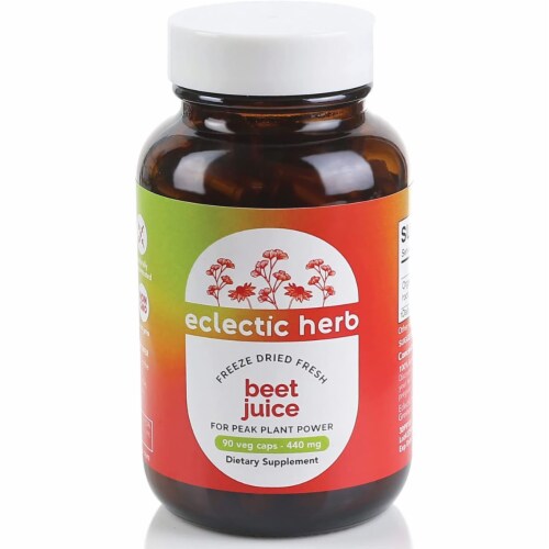 Eclectic Herb Freeze-Dried Fresh Beet Juice 440 mg 90 Veg Caps Perspective: front