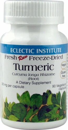 Eclectic Institute Raw Turmeric Veg Caps 395 mg Perspective: front