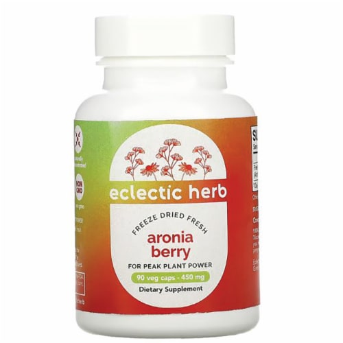 Eclectic Herb Freeze Dried Fresh Aronia Berry 450 mg 90 Veg Caps Perspective: front