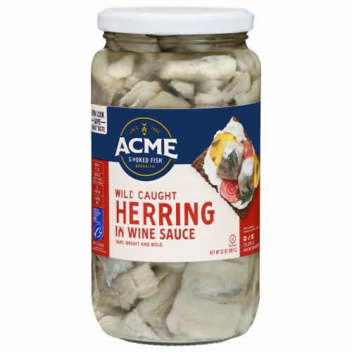 Acme Smoked Fish Wild Caught Herring in Wine Sauce 32 oz Perspective: front