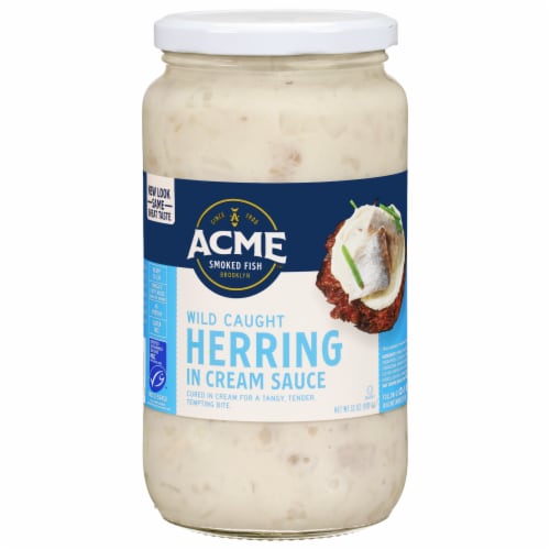 Acme Smoked Fish Wild Caught Herring in Cream Sauce 32 oz Perspective: front