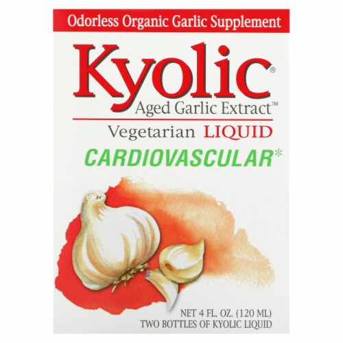 Kyolic Odorless Organic Liquid Garlic Supplement Vascular Dietary Supplement Perspective: front