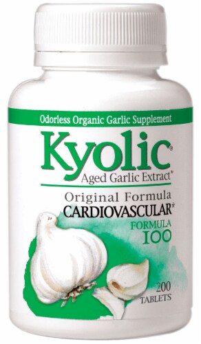 Kyolic Formula 100 Aged Garlic Extract Cardiovascular Supplement Perspective: front