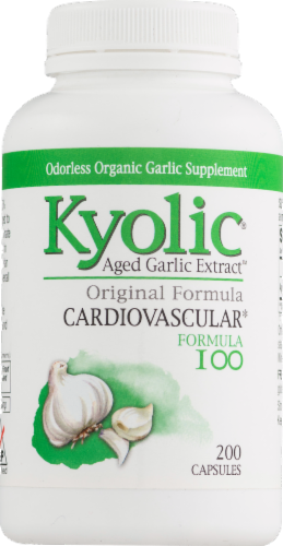 Kyolic Cardiovascular Formula Organic Garlic Supplement Capsules Perspective: front