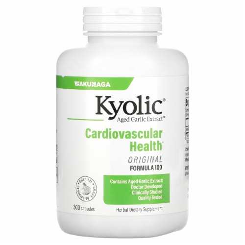 Kyolic Aged Garlic Extract Cardiovascular Formula Capsules Perspective: front