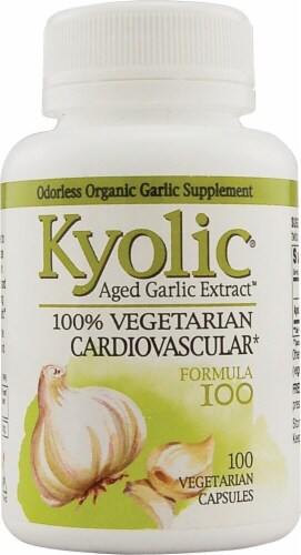 Kyolic  Aged Garlic Extract™ Vegetarian Cardiovascular Formula 100 Vegetarian Capsules Perspective: front