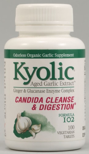 Kyolic  Aged Garlic Extract™ Candida Cleanse and Digestion Formula 102 Perspective: front
