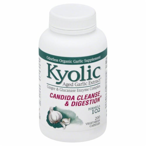 Kyolic Aged Garlic Extract Cleanse And Digestion Aged Garlic Extract Capsules Perspective: front
