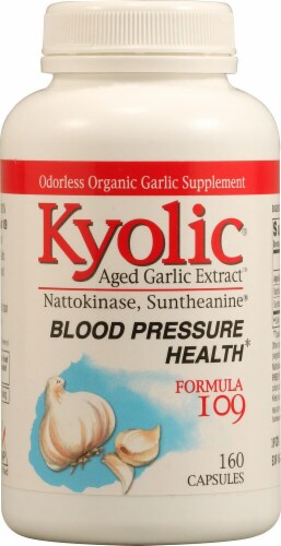 Kyolic  Aged Garlic Extract™ Blood Pressure Health Formula 109 Capsules Perspective: front