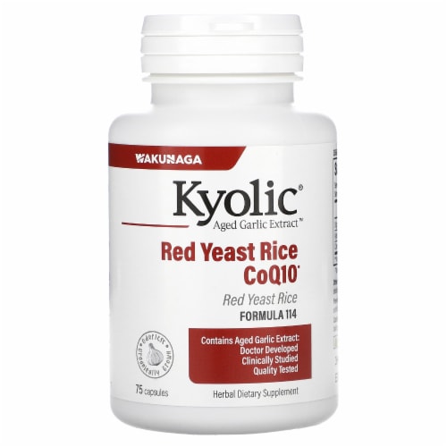 Kyolic Red Yeast Rice plus Coq10 75 Caps Perspective: front