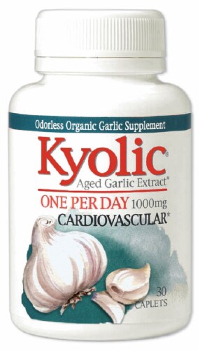 Kyolic One Per Day Cardiovascular Odorless Organic Garlic Supplement Perspective: front