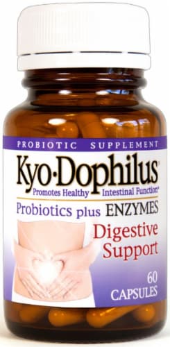 Kyo Dophils Probiotics + Enzymes Digestive Support Perspective: front