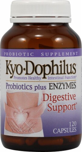 Kyolic Kyo-Dophilus Probiotics Plus Enzymes Digestive Support Capsules Perspective: front