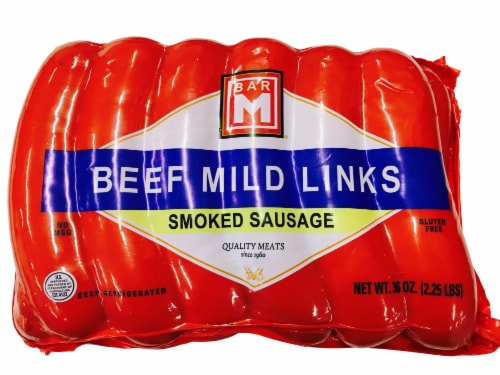 Bar M® Mild Beef Smoked Sausage Links Perspective: front