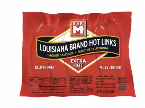 Bar M® Extra Hot Louisiana Hot Links Smoked Sausage, 32 oz - Ralphs