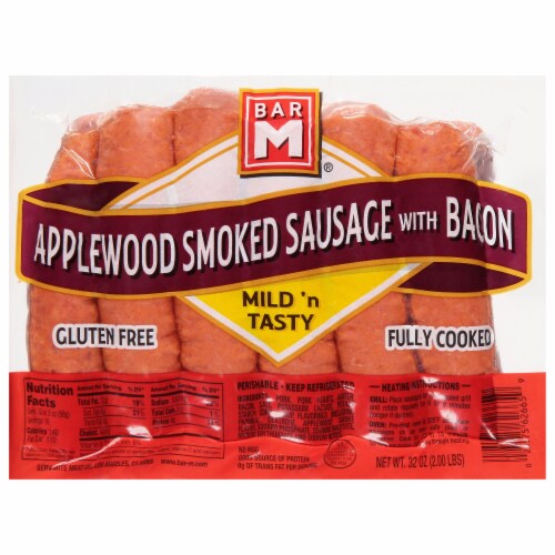 Bar M® Applewood Smoked Sausage with Bacon Perspective: front
