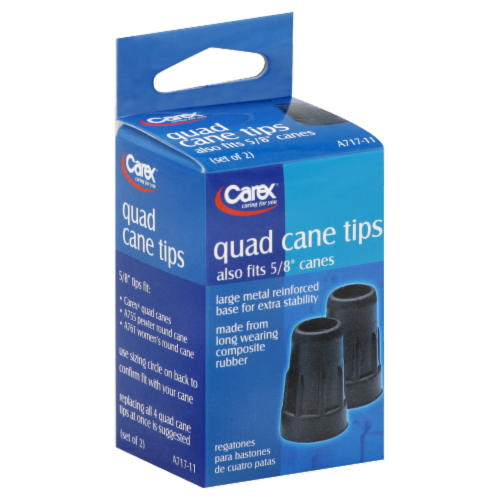 Carex Quad Cane Tips (Fits 5/8" Canes) Set of 2 Perspective: front
