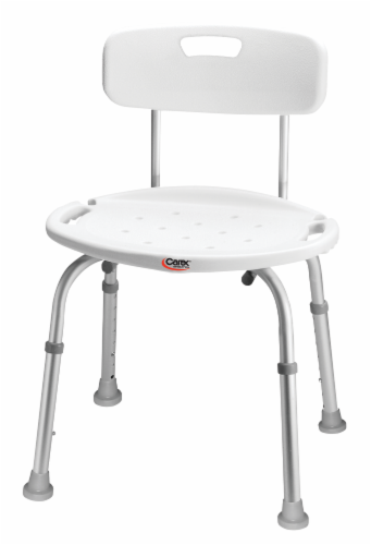 Carex Adjustable Bath & Shower Seat with Back Perspective: front