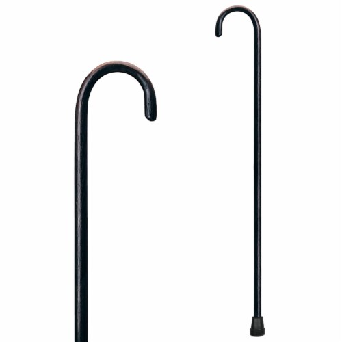 Compass Health Brands Round Handle Wood Cane - Walnut Perspective: front