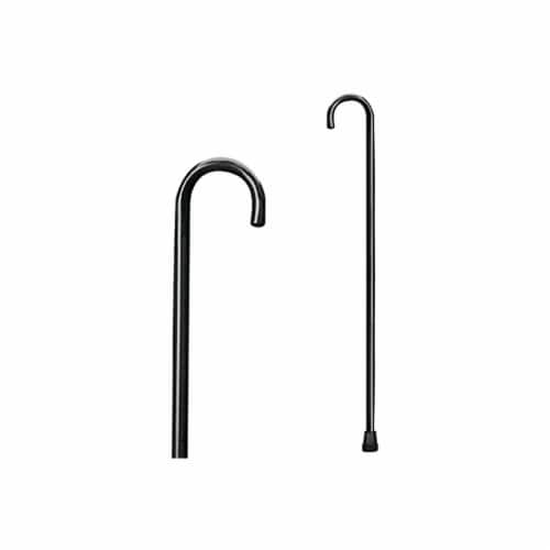 Carex Round Handle Wooden Walking Cane With Rubber Tip - Black Perspective: front